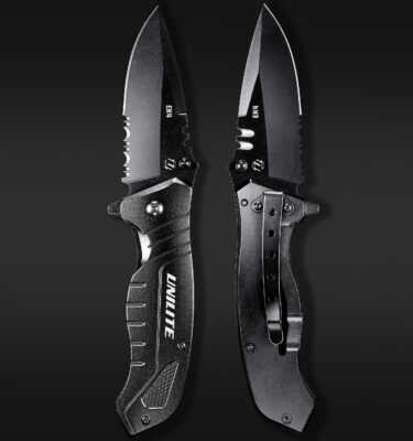 UNILITE Heavy Duty Folding Utility Knife with 'Drop Point' Blade